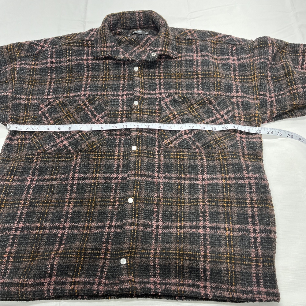 Summit UK Flannel Heavy Jacket Plaid Snap Button Up Chest Hip Pockets Medium - Picture 7 of 11